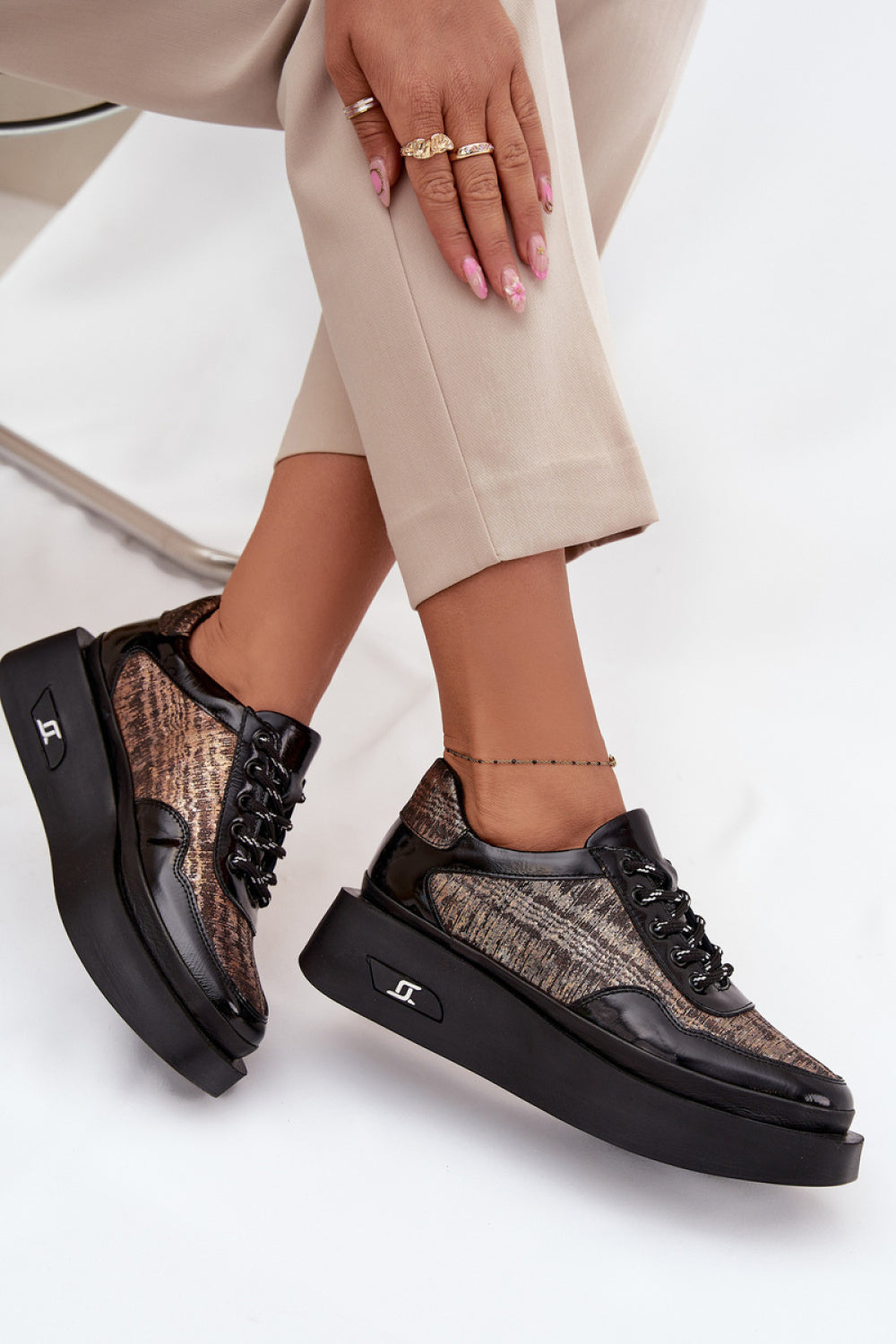 Step In Style Artiker Black Platform Shoes