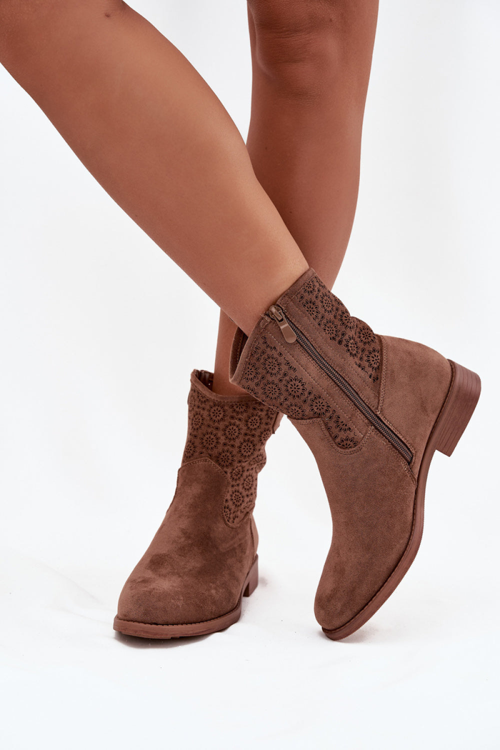 Step In Style Brown Faux Suede Flat Boots