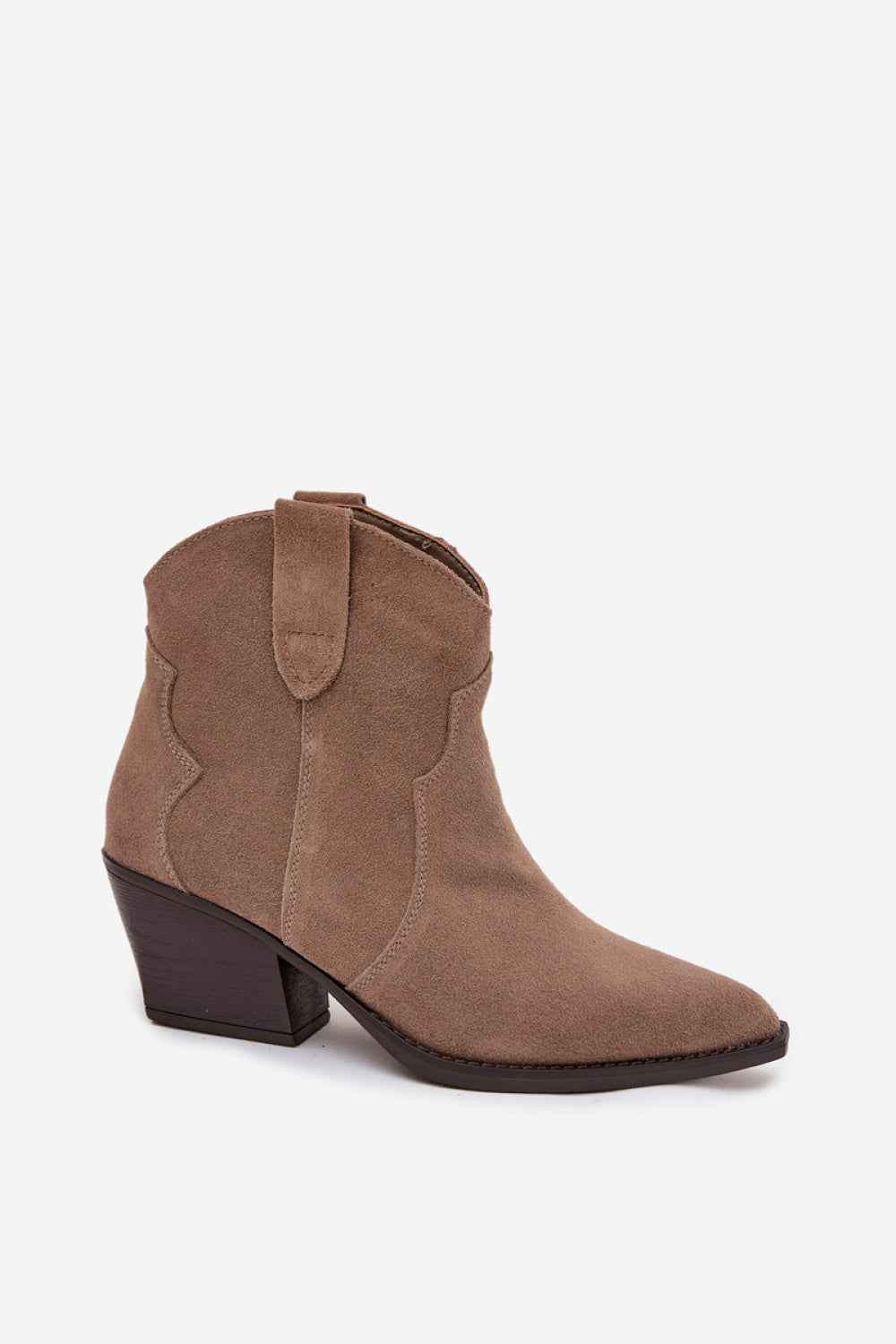 Step In Style Beretta Beige Suede Heeled Ankle Boots - view 2