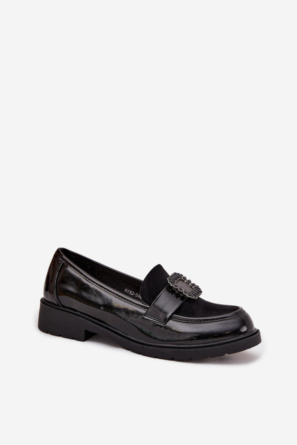 Step In Style Black Moccasins with Buckle - view 2