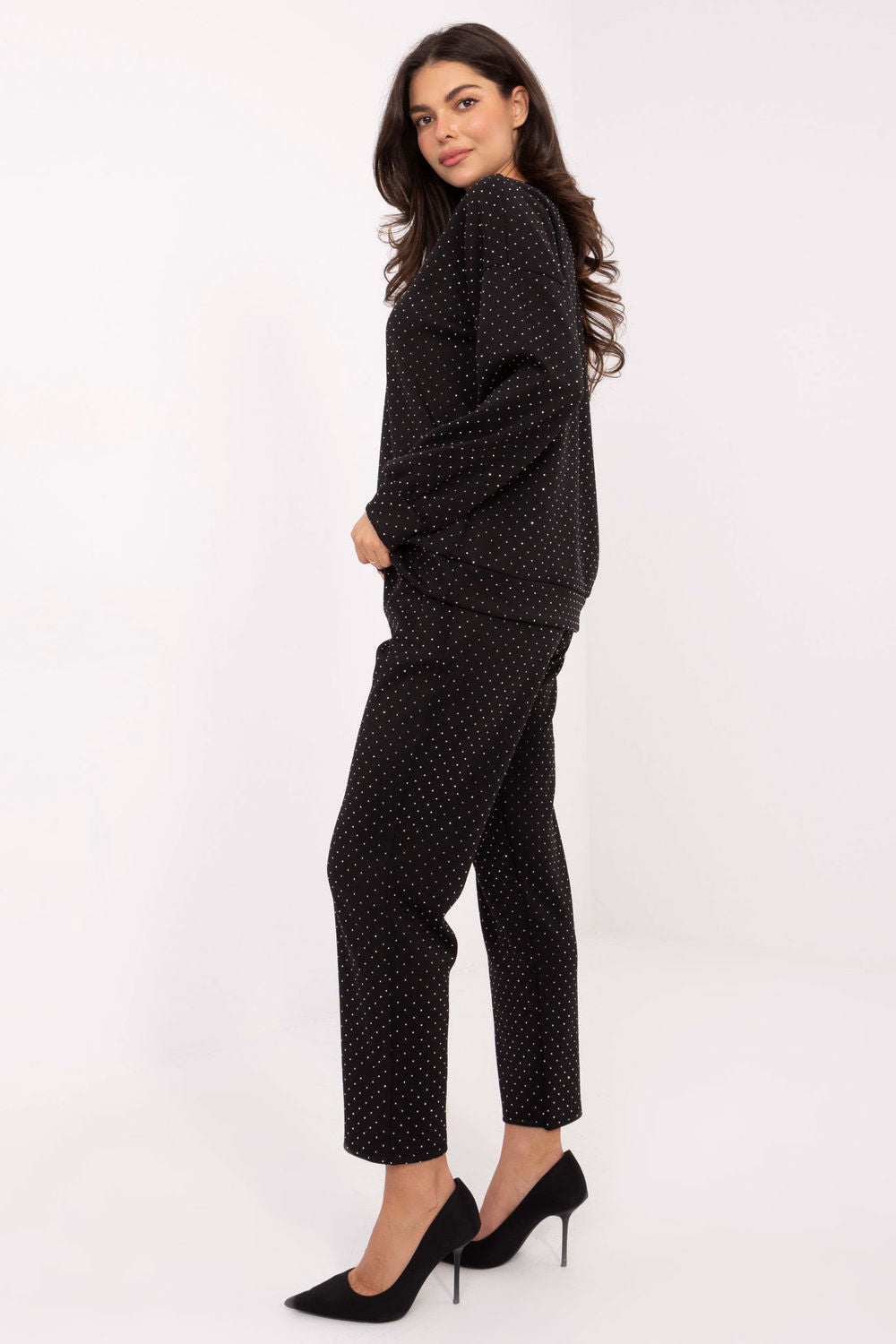 Rue Paris Black Straight High Waisted Co-Ord Set - view 2