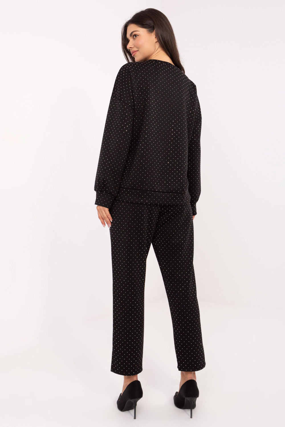 Rue Paris Black Straight High Waisted Co-Ord Set - view 3