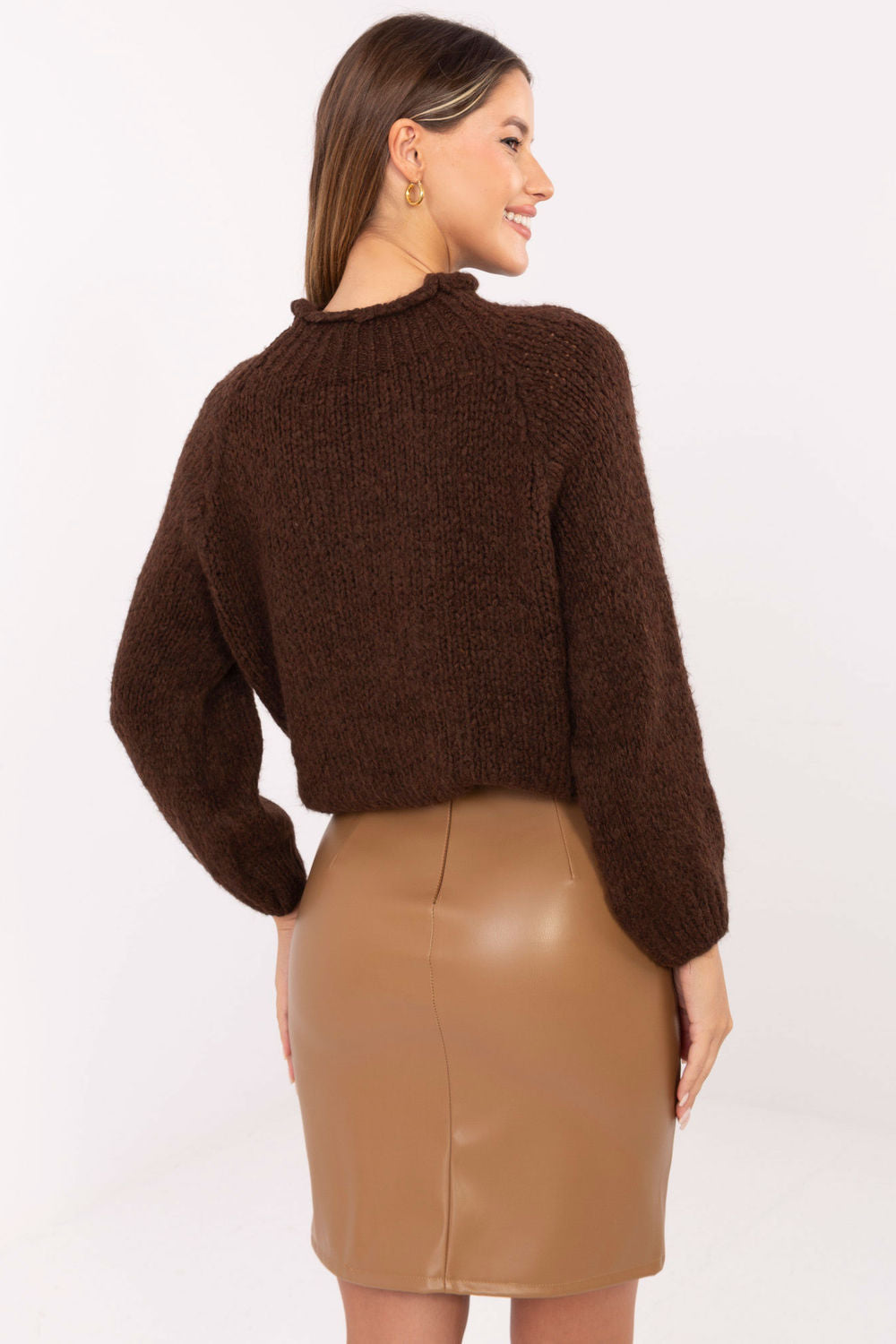 Rue Paris Camel Lace Bodycon Mini Skirt - view 3