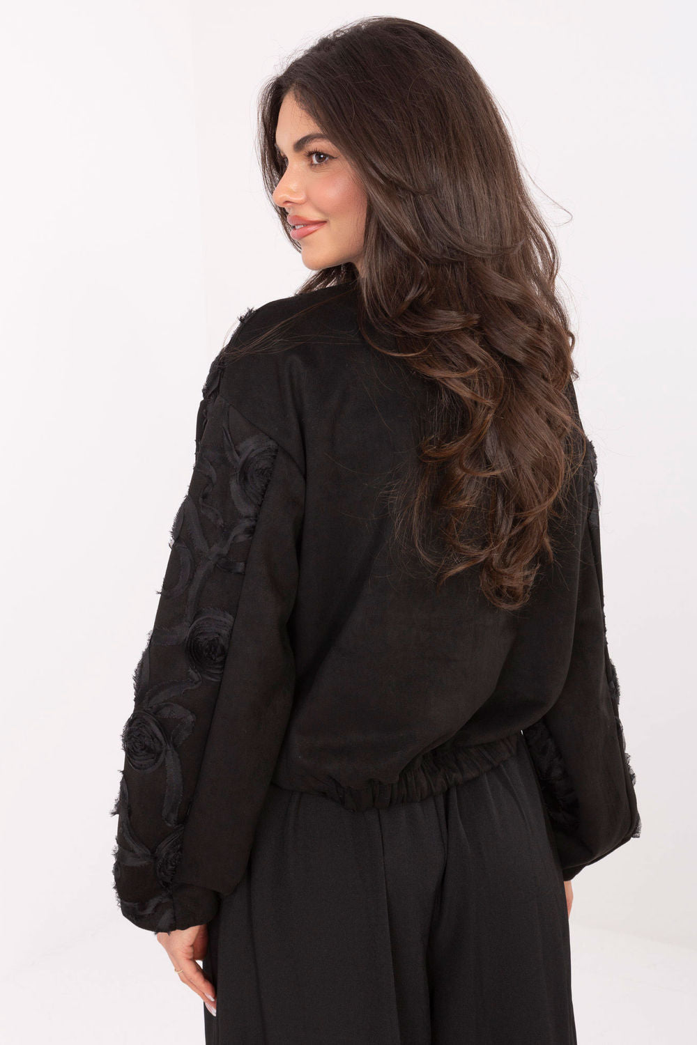 Rue Paris Black Bodycon Puff Sleeve Jacket - view 3