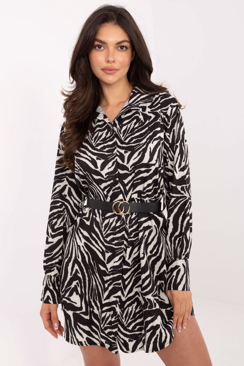 Italy Moda White Mini Long Sleeve Dress