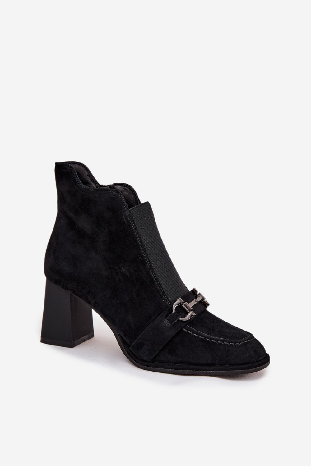 Step In Style Artiker Black Suede Block Heel Heeled Ankle Boots - view 2