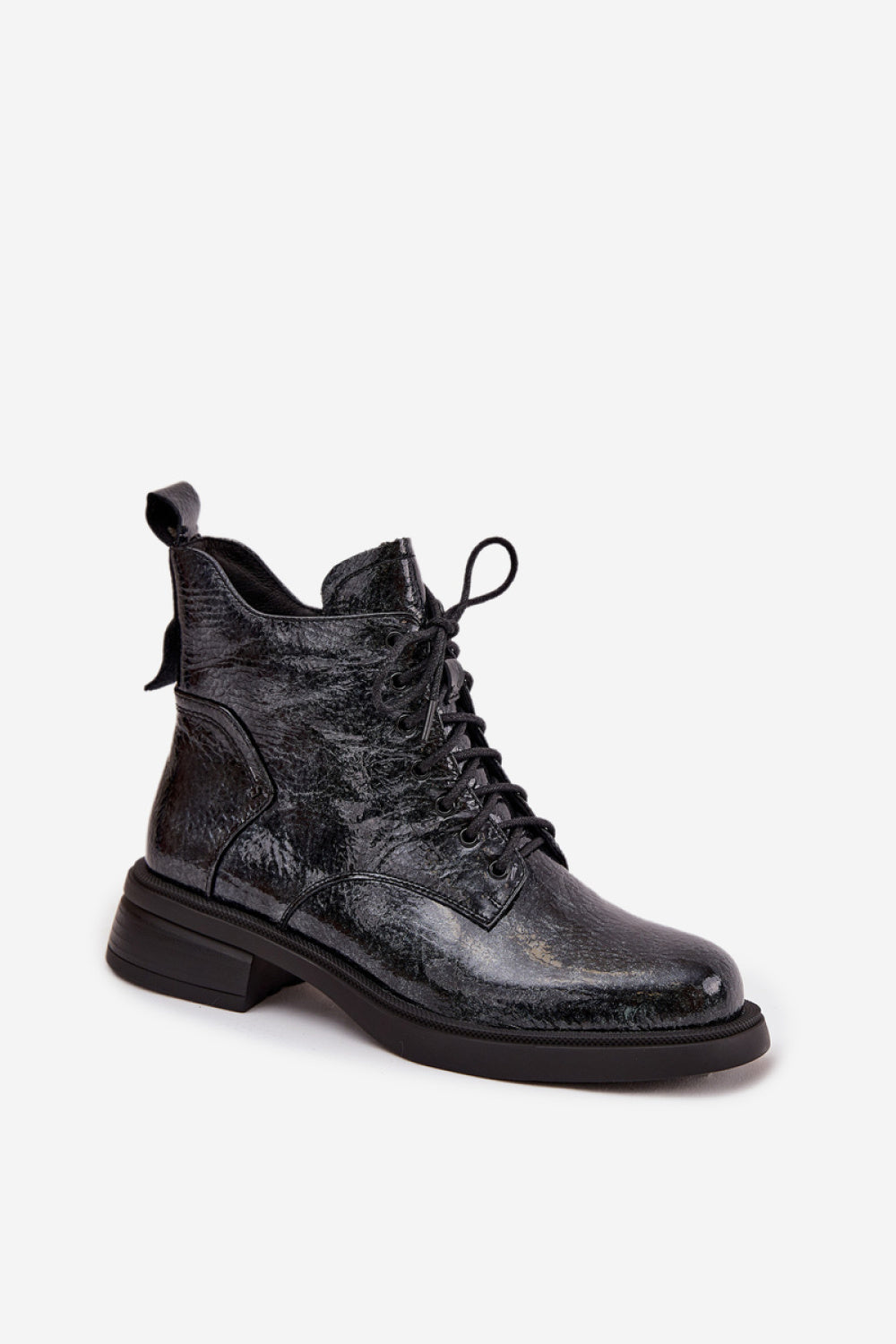 Step In Style Navy Block Heel Lace Up Boots - view 2