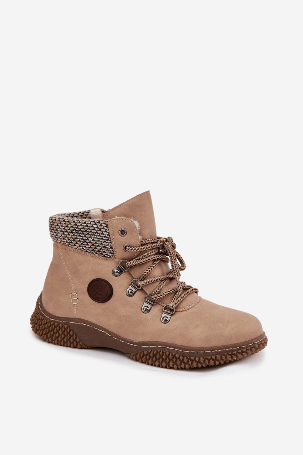 Step In Style Zenaya Beige Faux Leather Warm Lined Hiking Style Boots - view 2