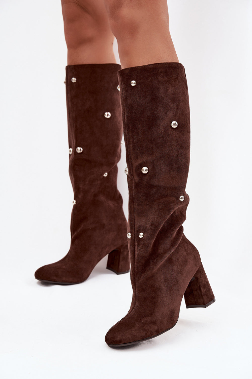 Step In Style Lucinda Chocolate Faux Suede Heeled Ankle Boots