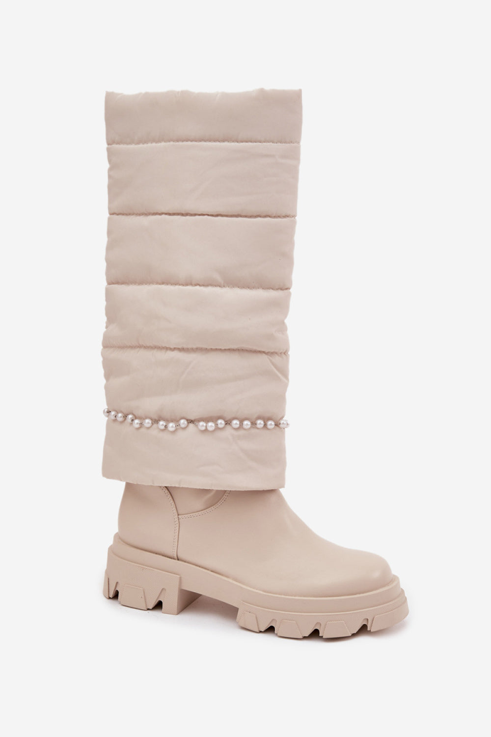 Step In Style Irvette Light Beige Faux Leather Over The Knee Boots - view 2