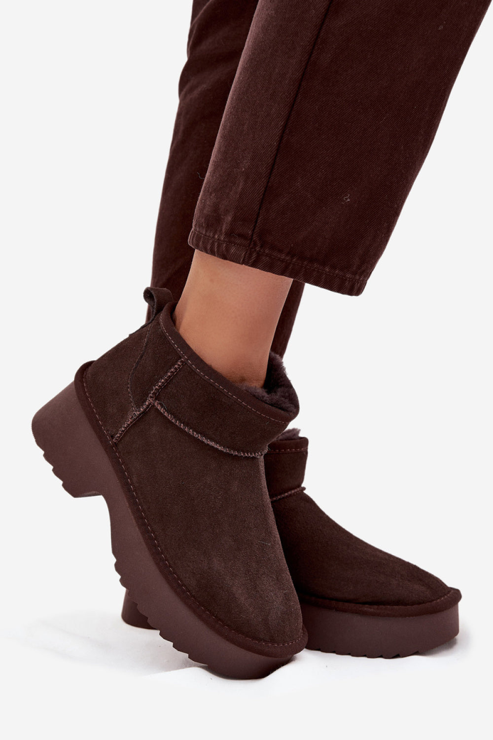Step In Style Milora Chocolate Suede Platform Snow Boots