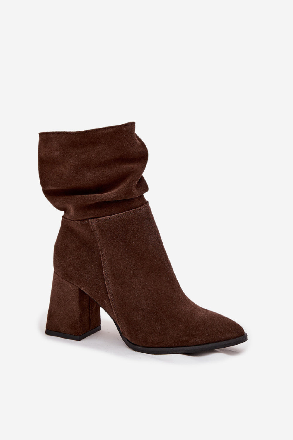 Step In Style Zaoo Chocolate Suede Block Heel Heeled Ankle Boots - view 2