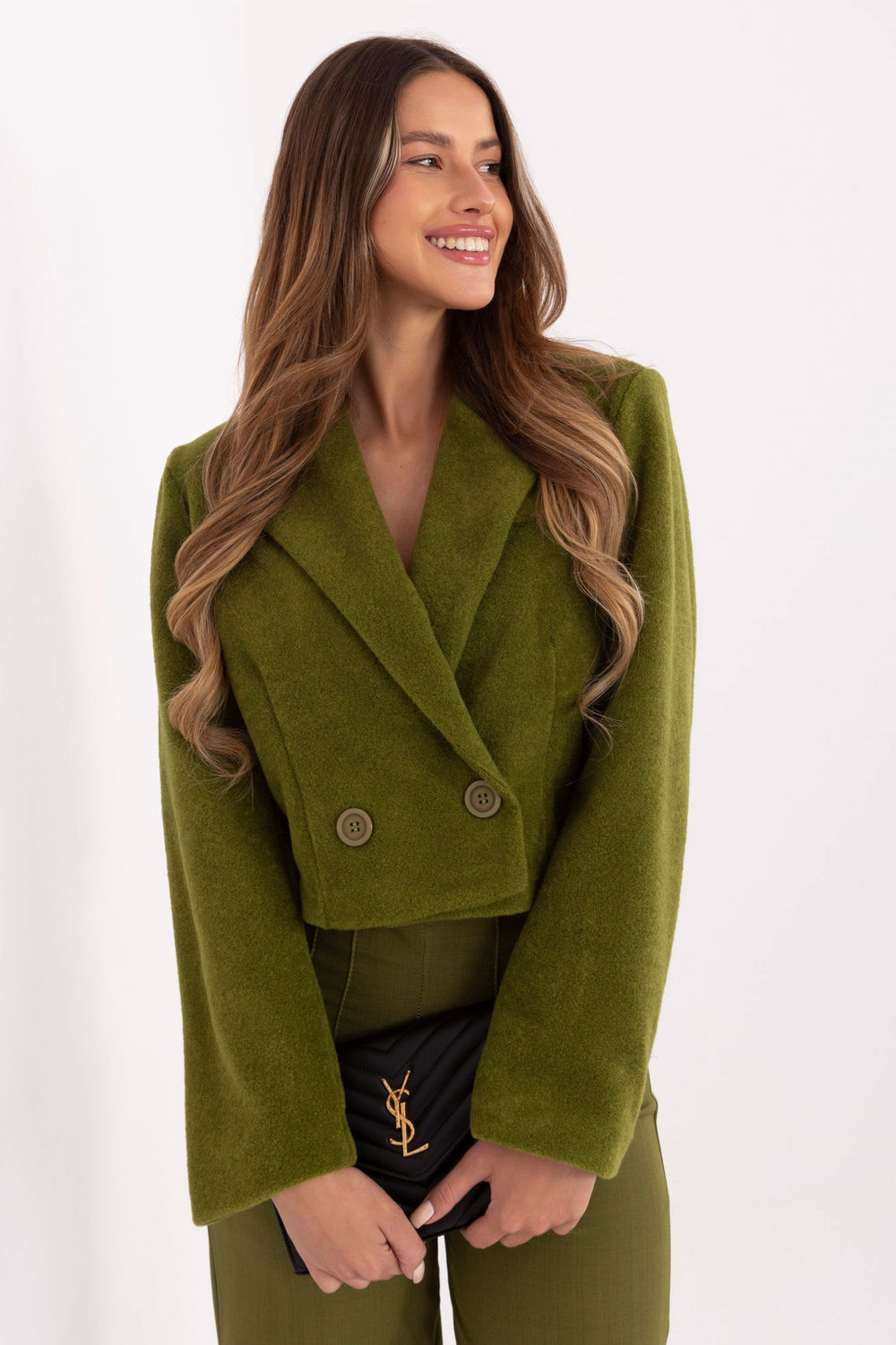Rue Paris Olive Long Sleeve Coat