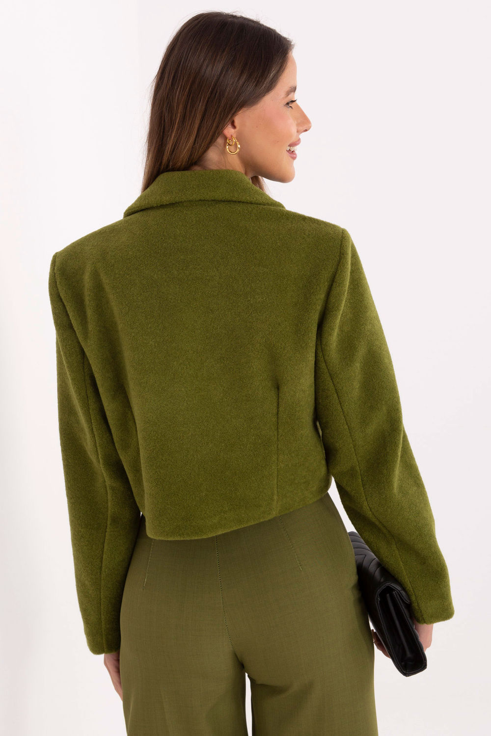 Rue Paris Olive Long Sleeve Coat - view 3