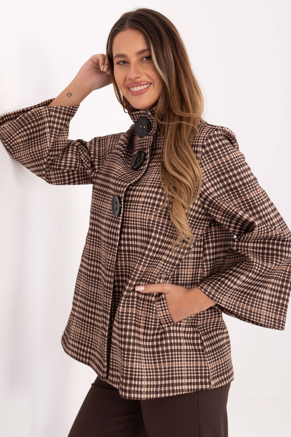 Italy Moda Brown Coat - view 2