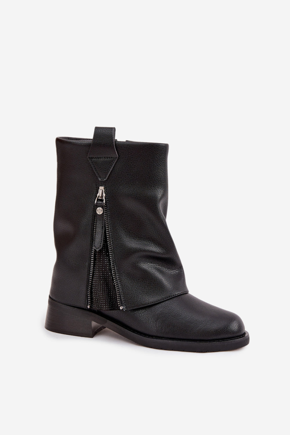 Step In Style Maciejka Black Leather Block Heel Warm Lined Boots - view 2