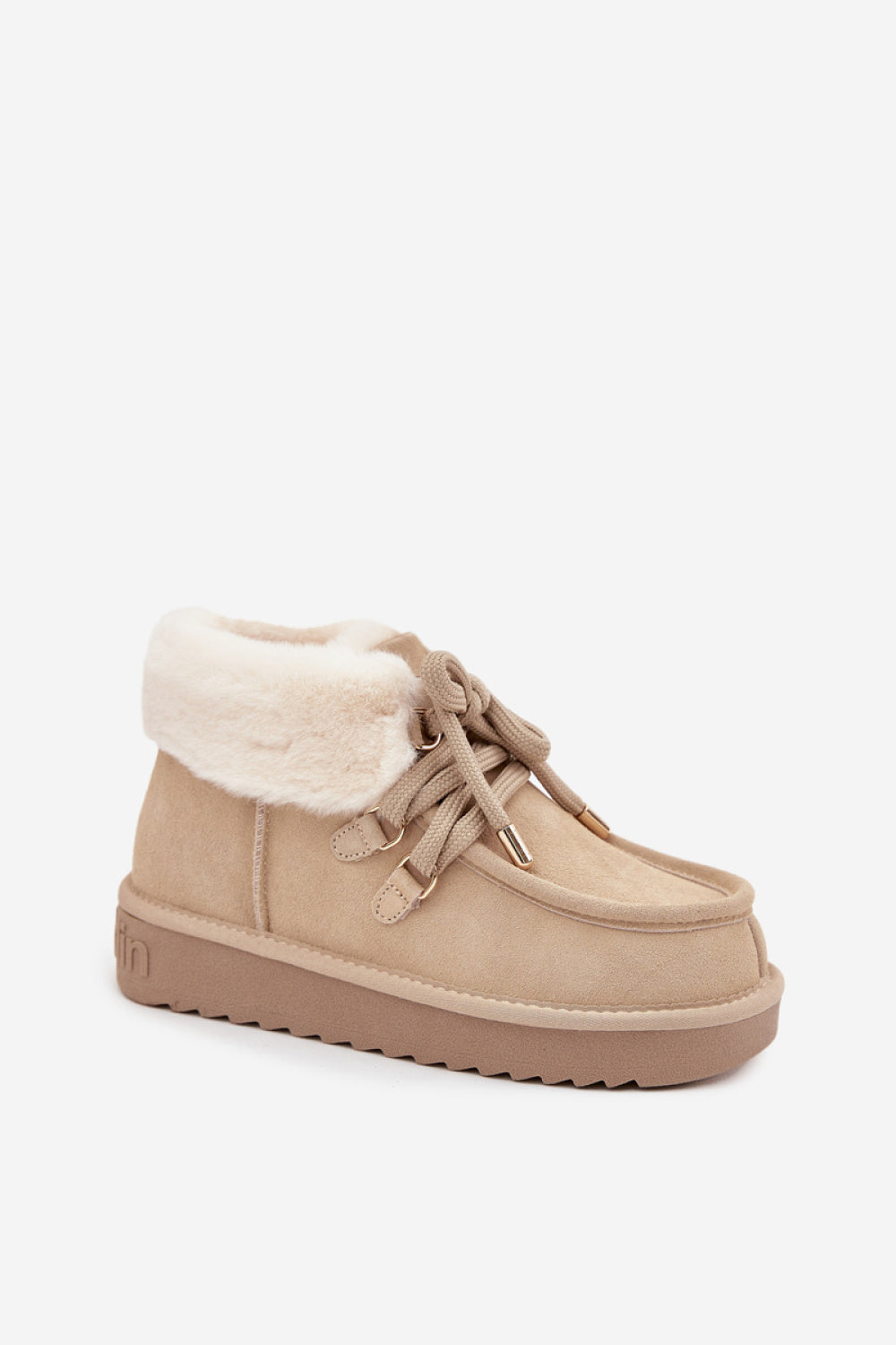 Step In Style Light Beige Suede Warm Lined Snow Boots - view 2