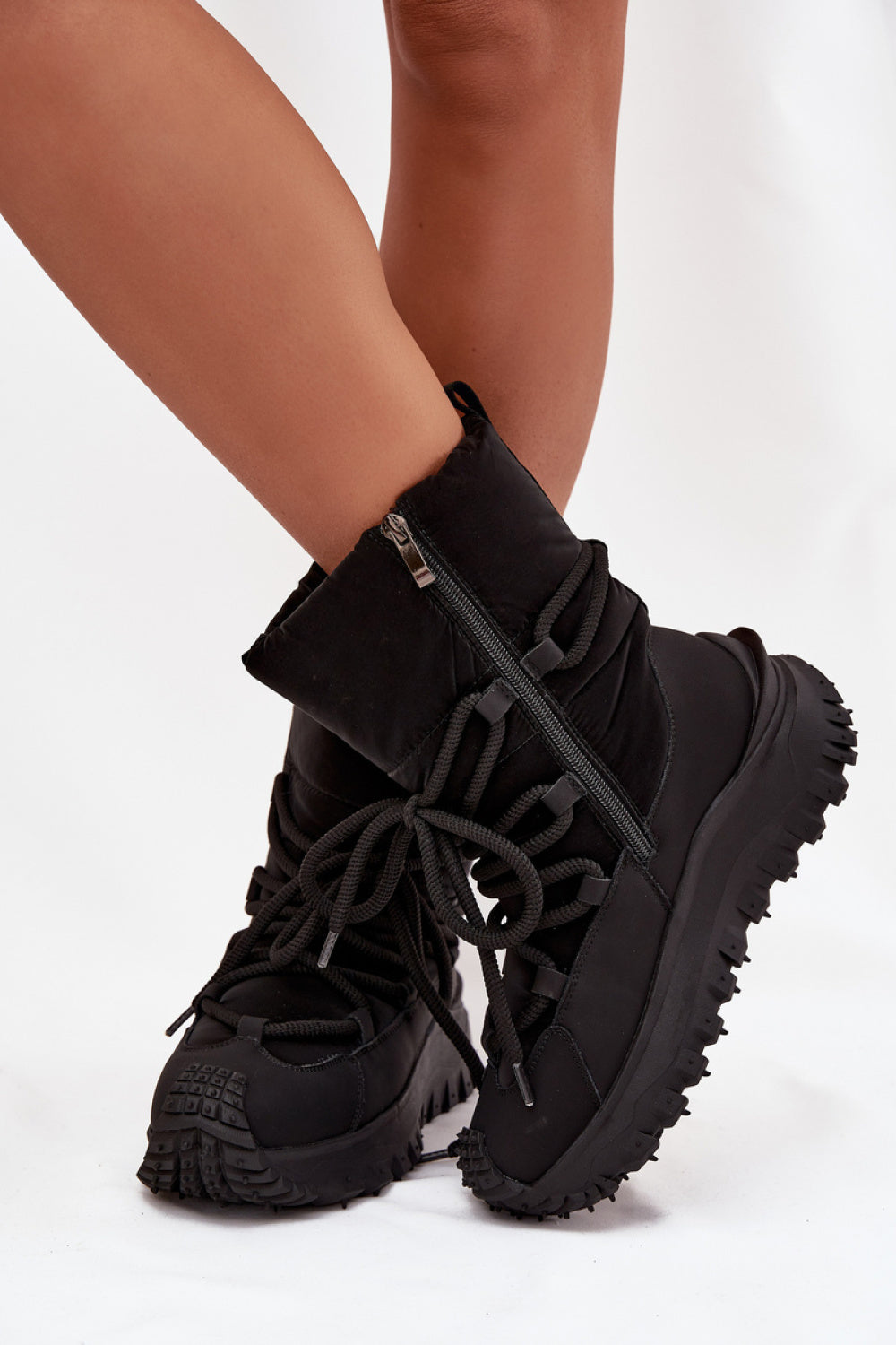 Step In Style Lee Cooper Black Leather Platform Snow Boots - view 3