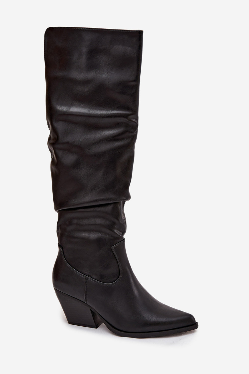 Step In Style Rosvian Black Faux Leather Over The Knee Boots - view 2