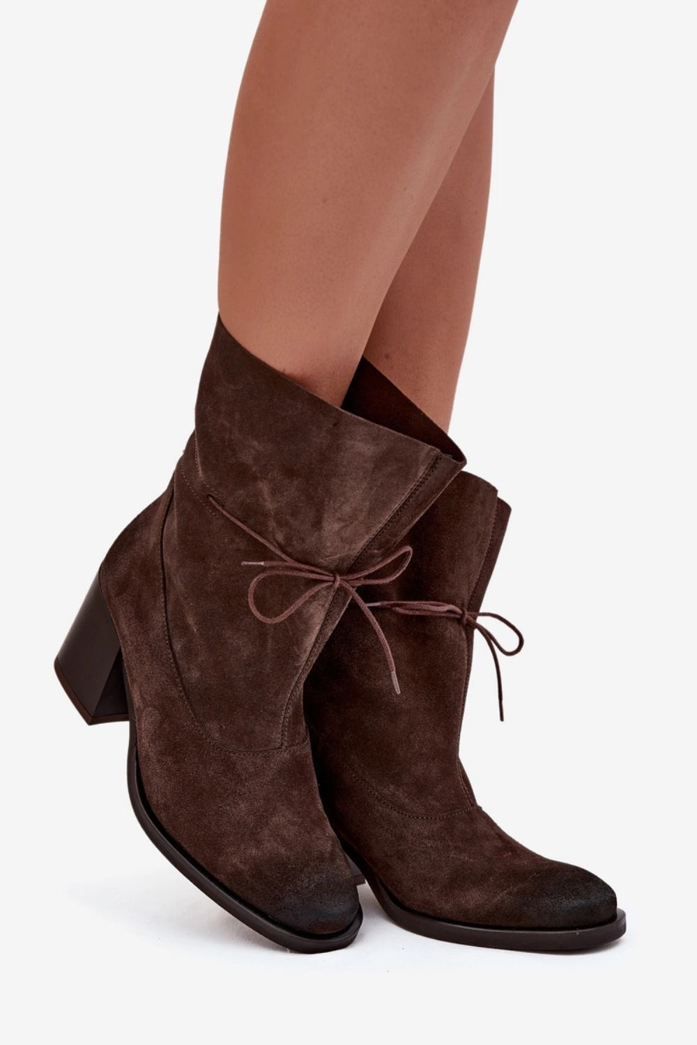 Step In Style Zazoo Chocolate Lace Heeled Ankle Boots - view 3