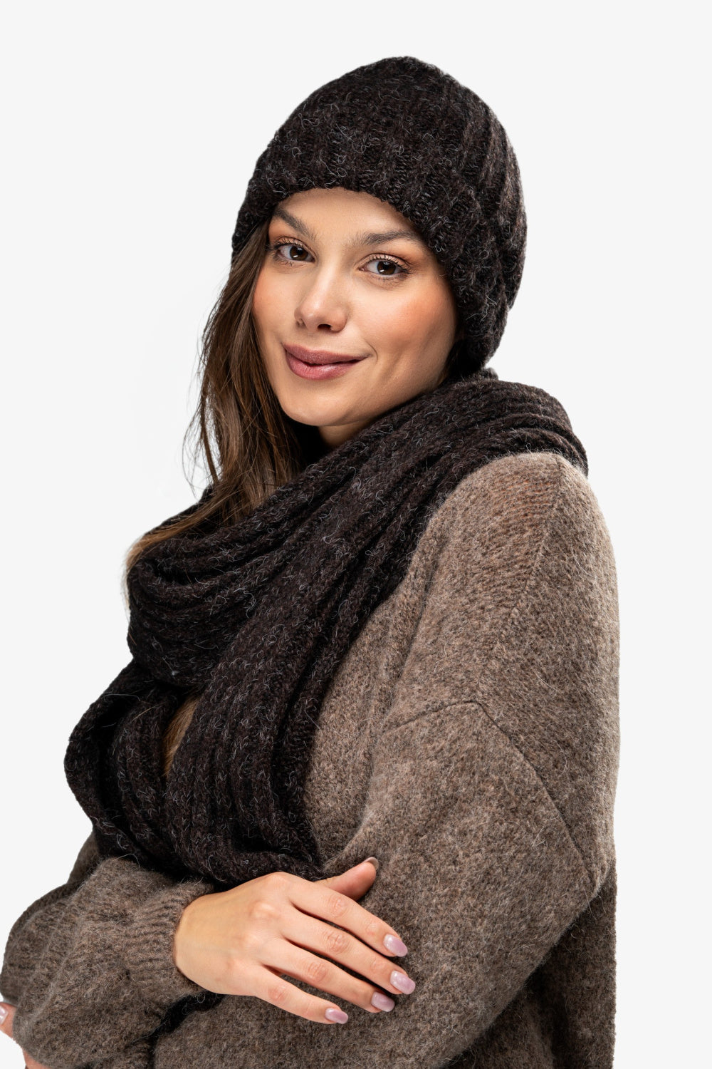 Awama Chocolate Beanie Hat - view 2
