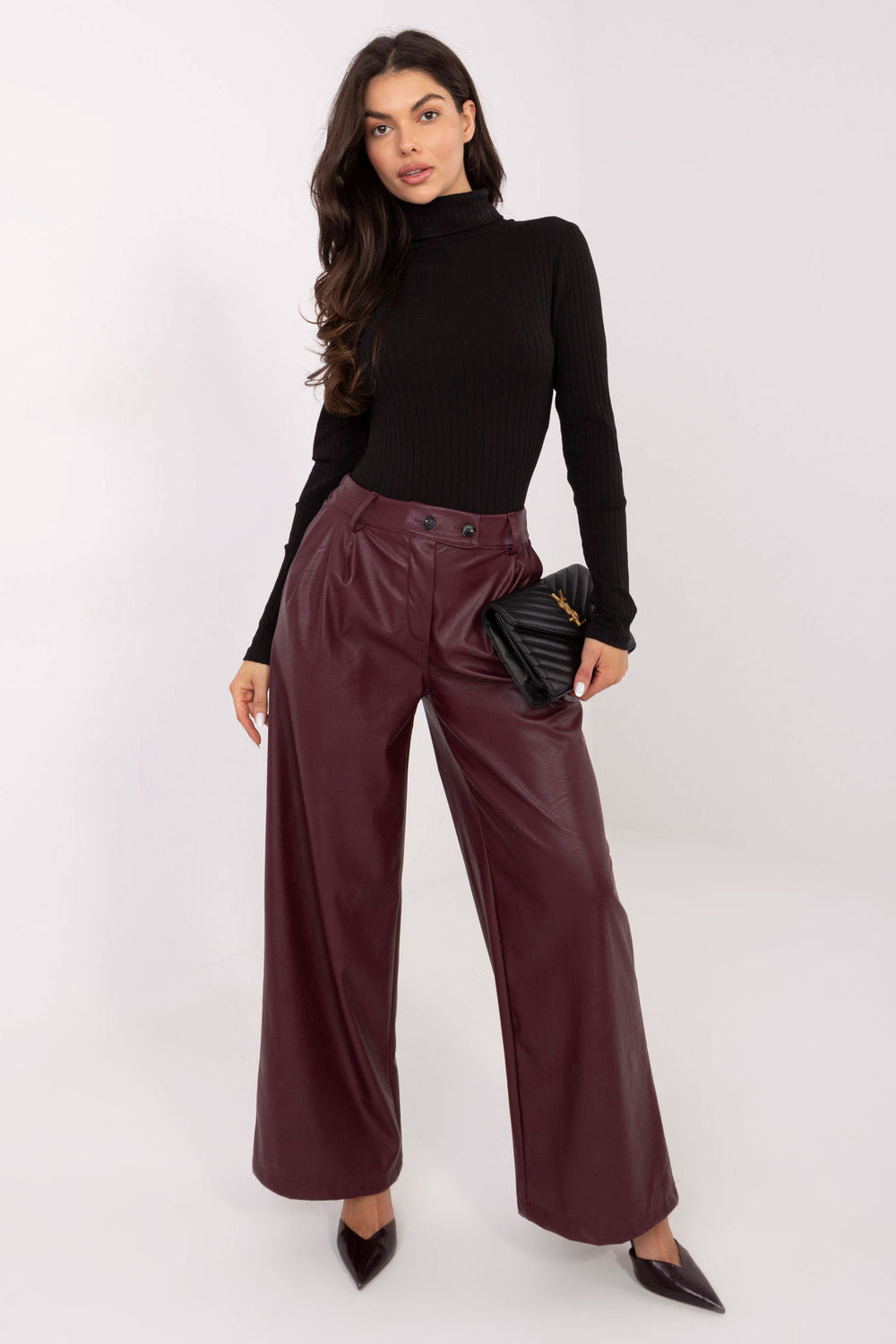 Rue Paris Black Long Sleeve Cotton Roll Neck Jumper - view 2