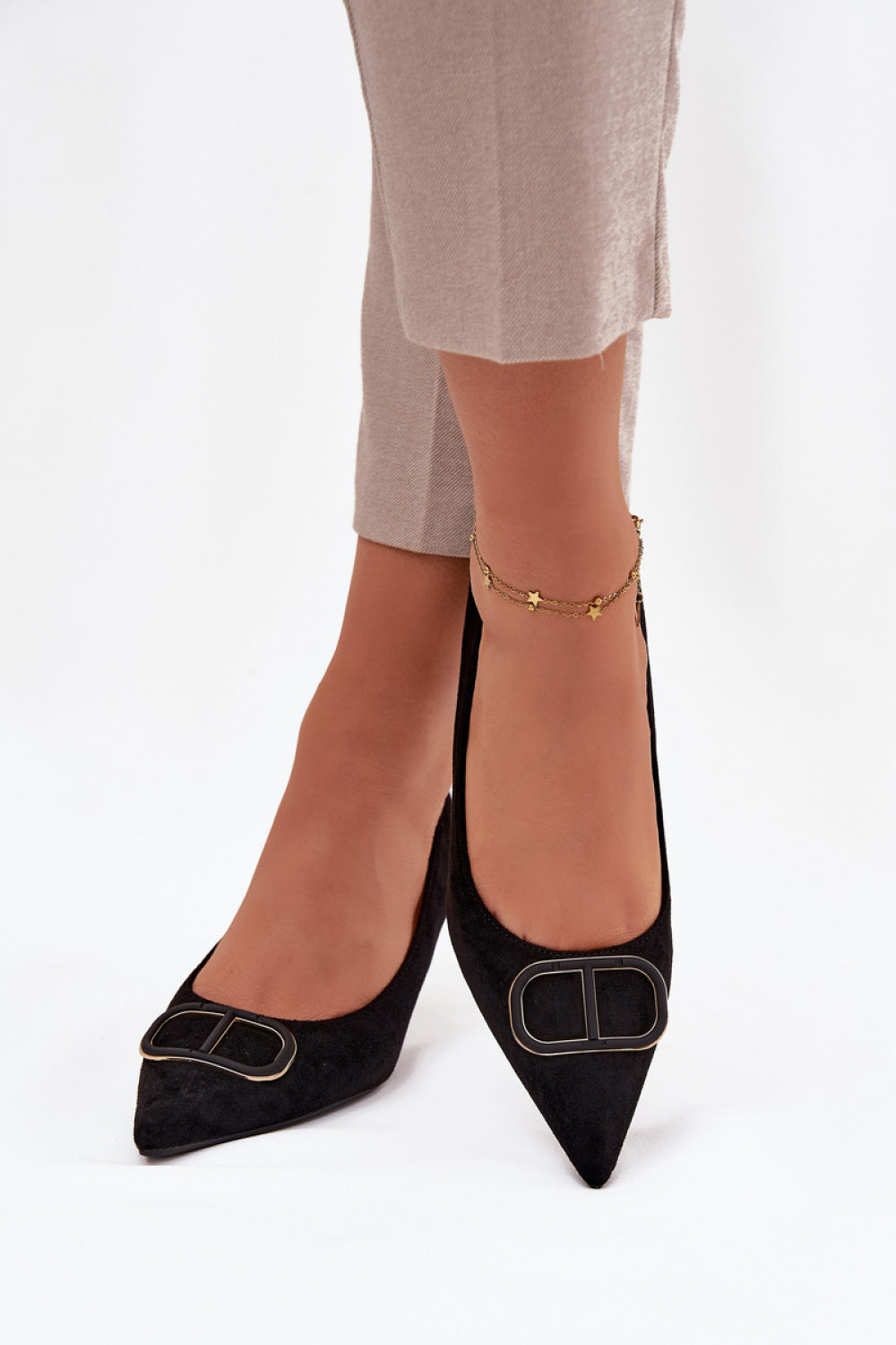 Step In Style Amelora Black Faux Suede High Heels - view 3
