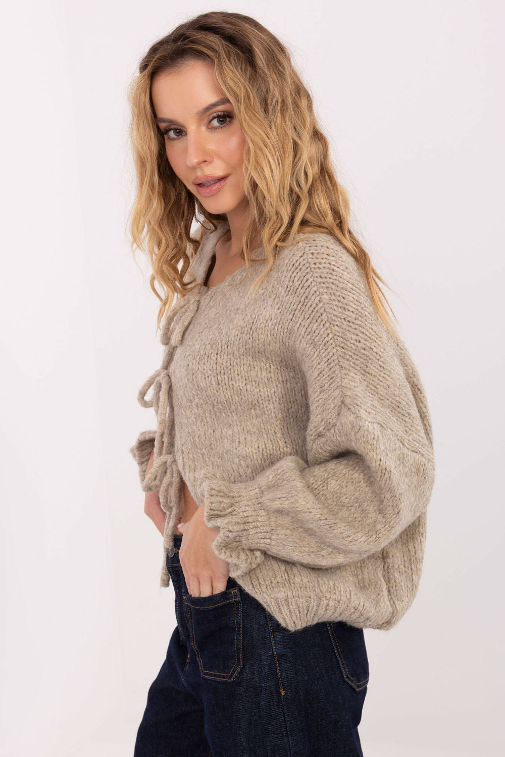 Italy Moda Beige Cardigan - view 3