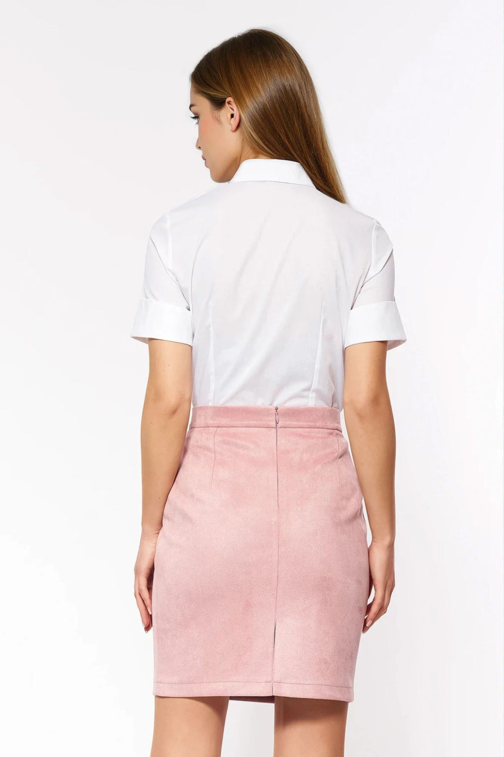 Nife White Pleated Cotton Short Sleeve Top - view 3