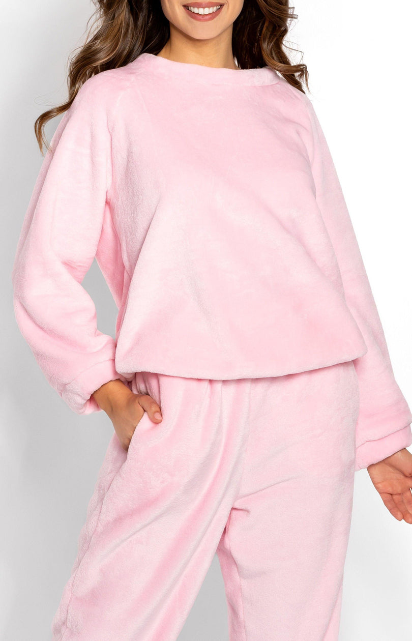 Momenti Per Me Kimberly Pink Velvet Oversized Co-Ord Set - view 3