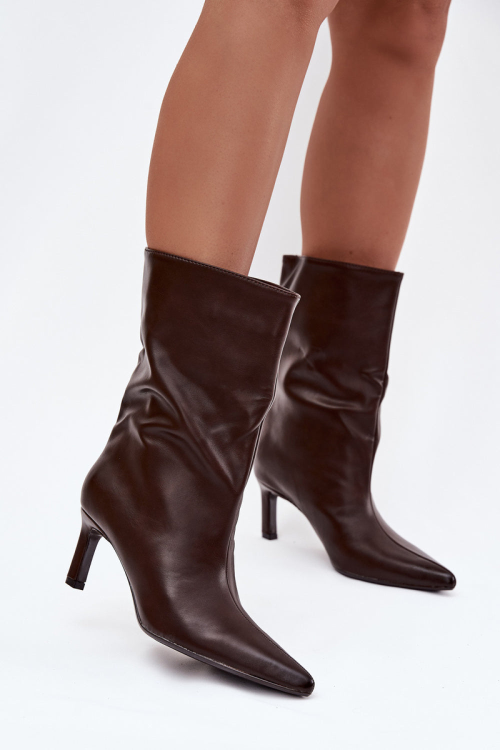 Step In Style Norell Chocolate Heeled Ankle Boots