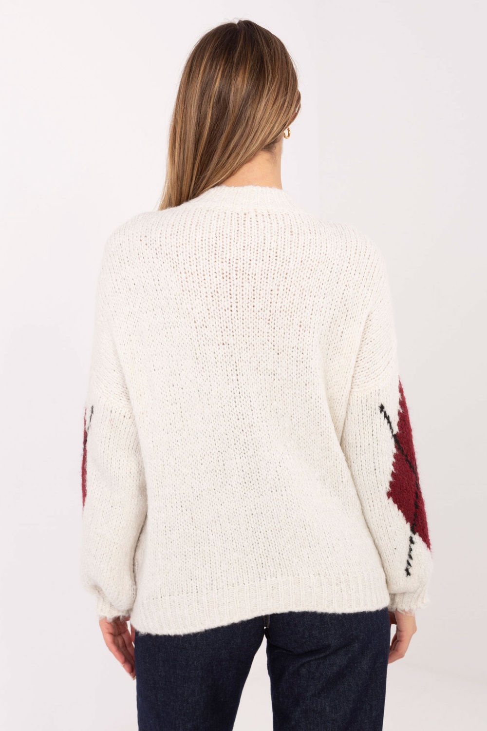 Italy Moda Ecru Puff Sleeve Jumper - view 2