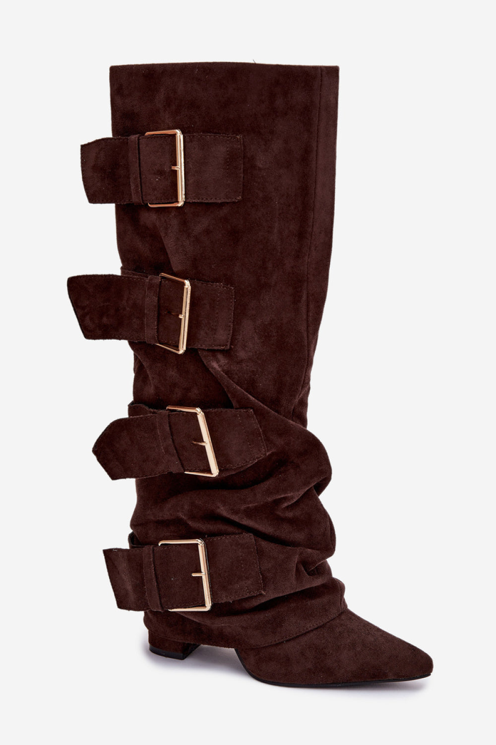 Step In Style Isavelle Chocolate Faux Suede Heeled Ankle Boots - view 2