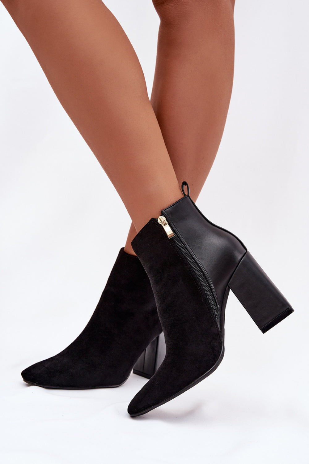 Step In Style Maloria Black Faux Leather Heeled Ankle Boots - view 3