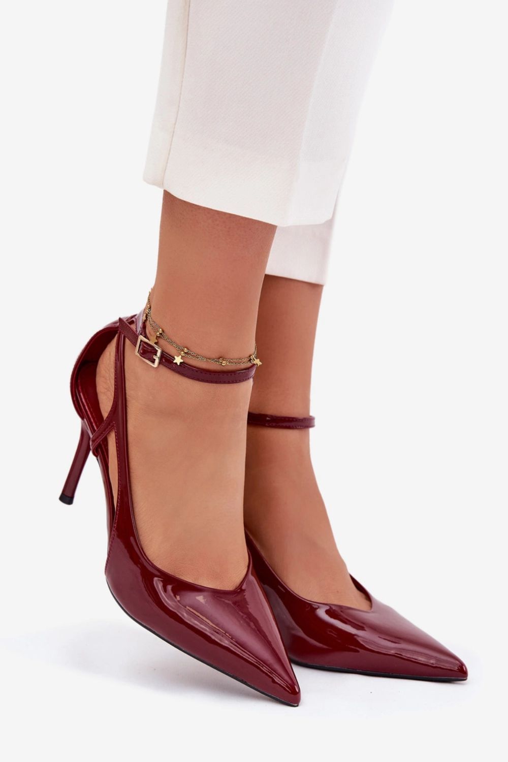 Step In Style Fionnel Burgundy Faux Leather High Heels - view 3