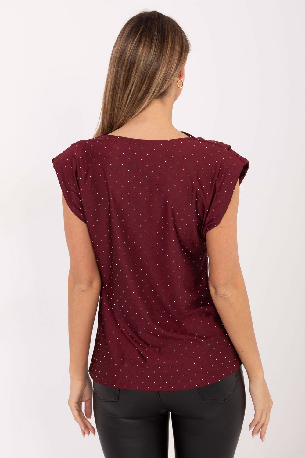 Italy Moda Burgundy Sleeveless Blouse - view 3