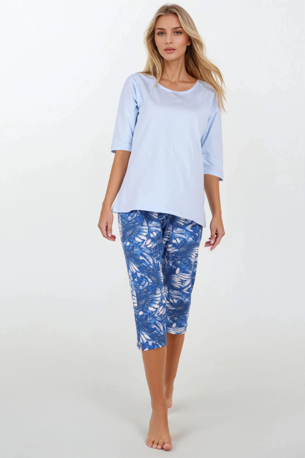 Momenti Per Me Lagoon Escape Blue Knitted Cotton Pyjamas