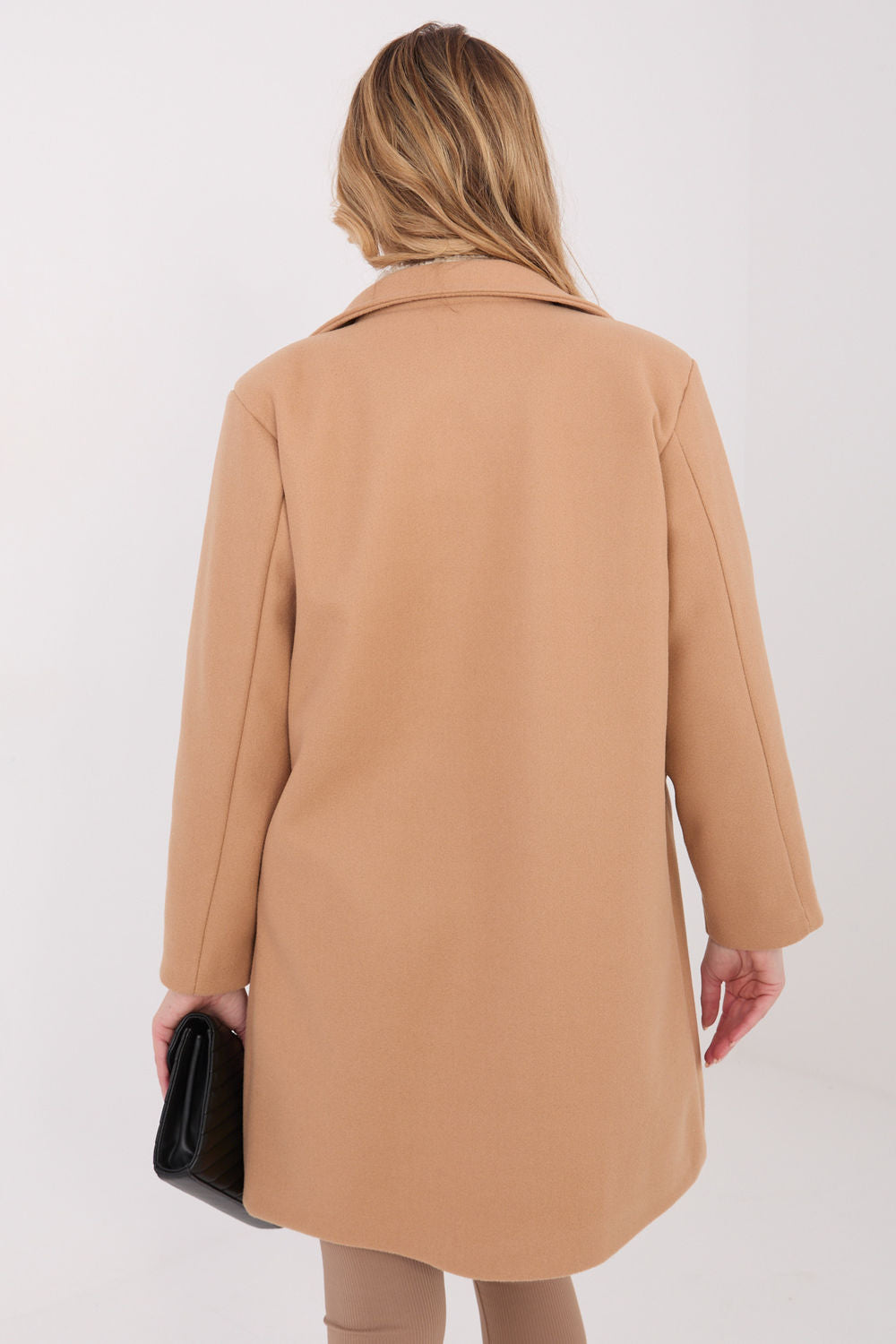 Italy Moda Camel Long Sleeve Coat - view 3