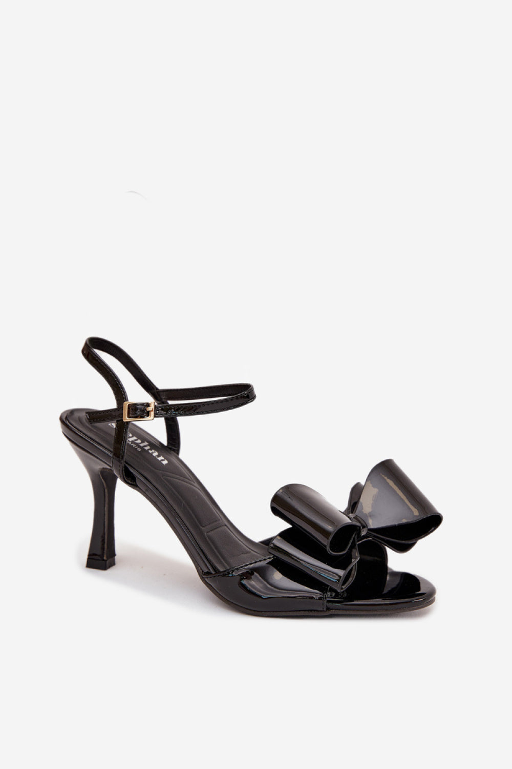 Step In Style Noliva Black Faux Leather Stiletto Heeled Sandals - view 2