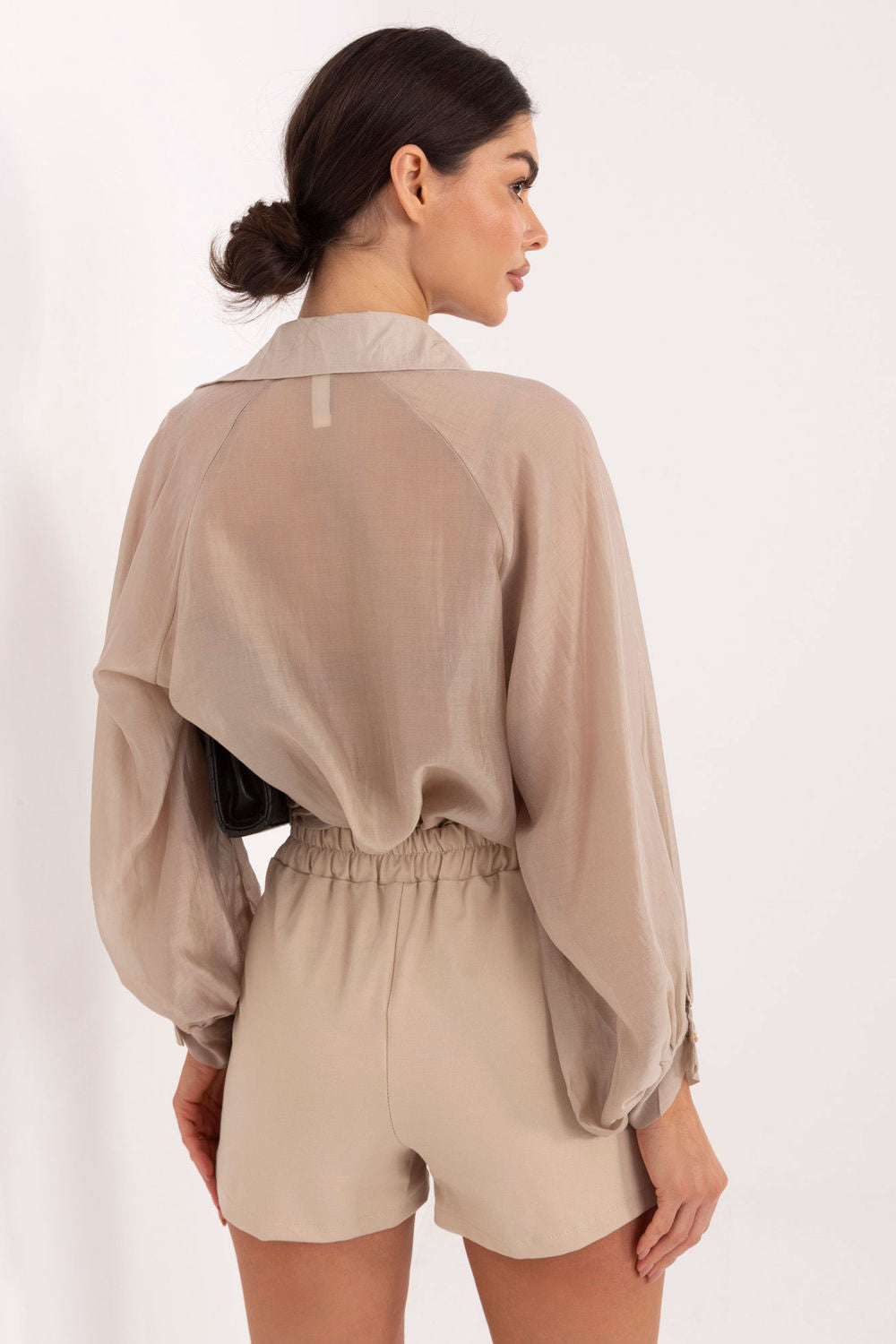 Italy Moda Beige Wide Leg High Waisted Skort - view 3