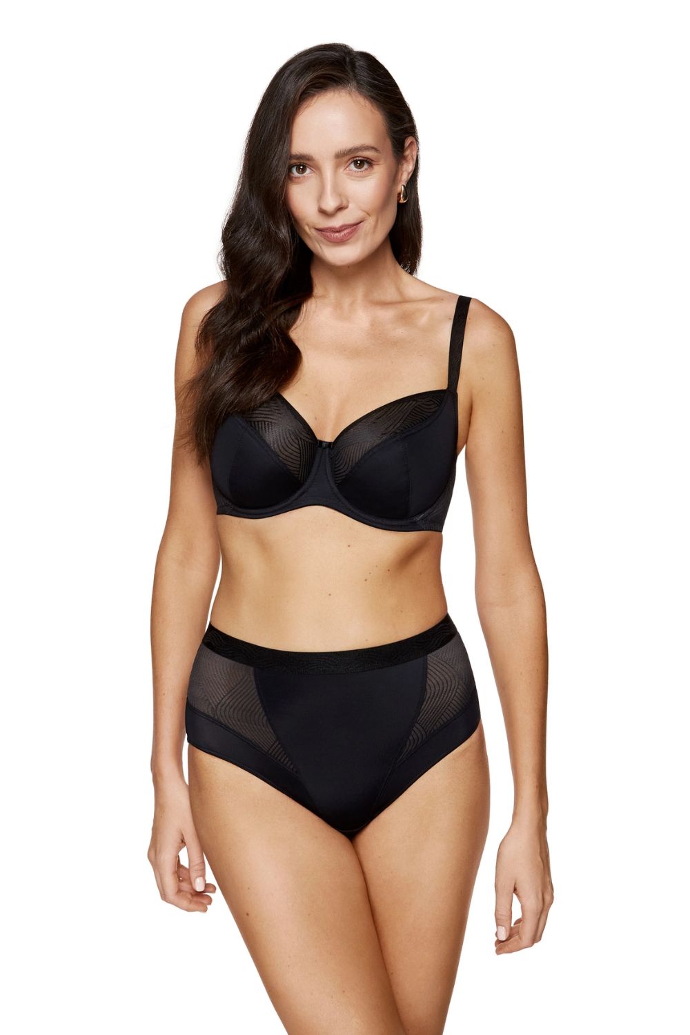 Gorteks Laurel Black Mesh High Waisted Knickers