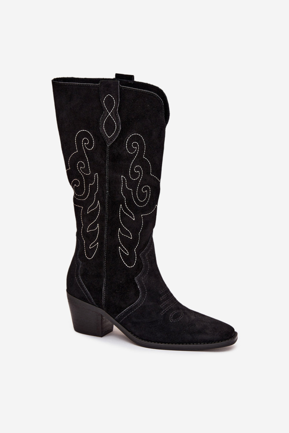 Step In Style Karira Black Suede Heeled Ankle Boots - view 2