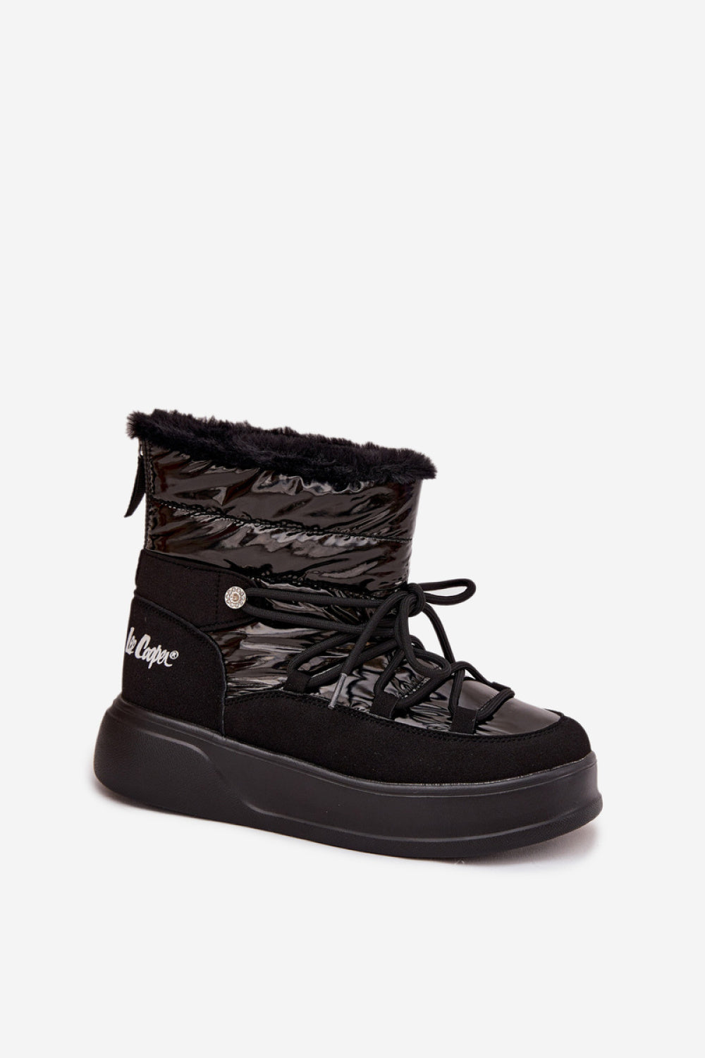 Step In Style Lee Cooper Black Platform Lace Up Snow Boots - view 2