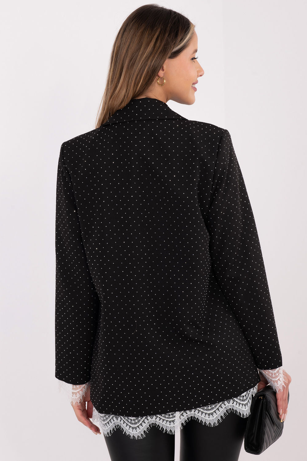 Italy Moda Silver Polyester Lace Long Sleeve Jacket - view 3