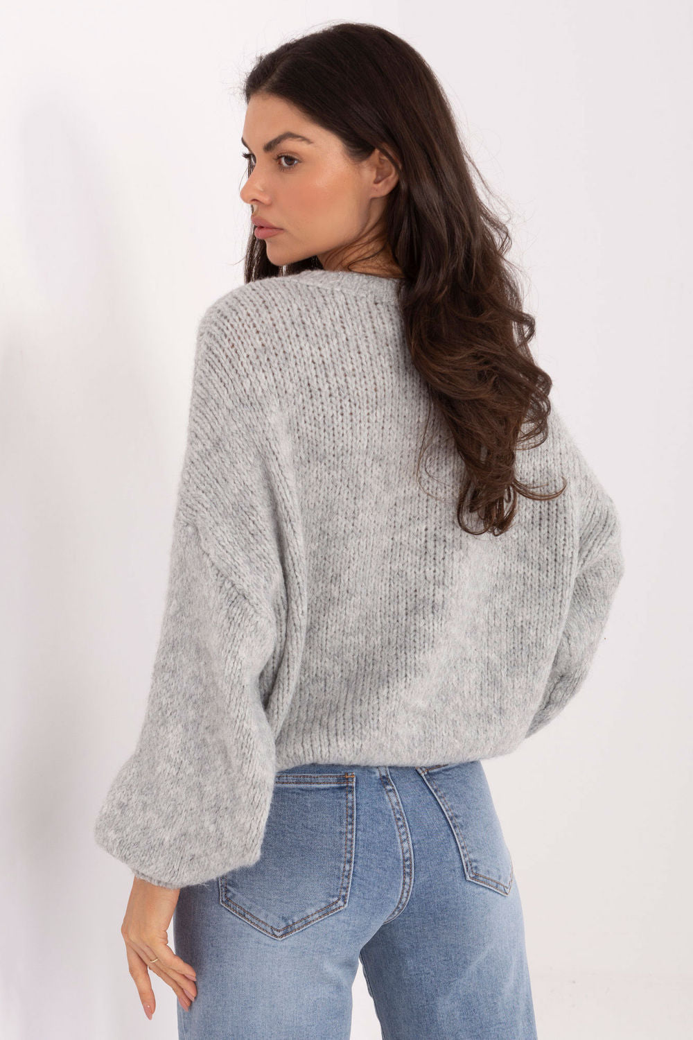 Italy Moda Grey Puff Sleeve Jumper - view 3