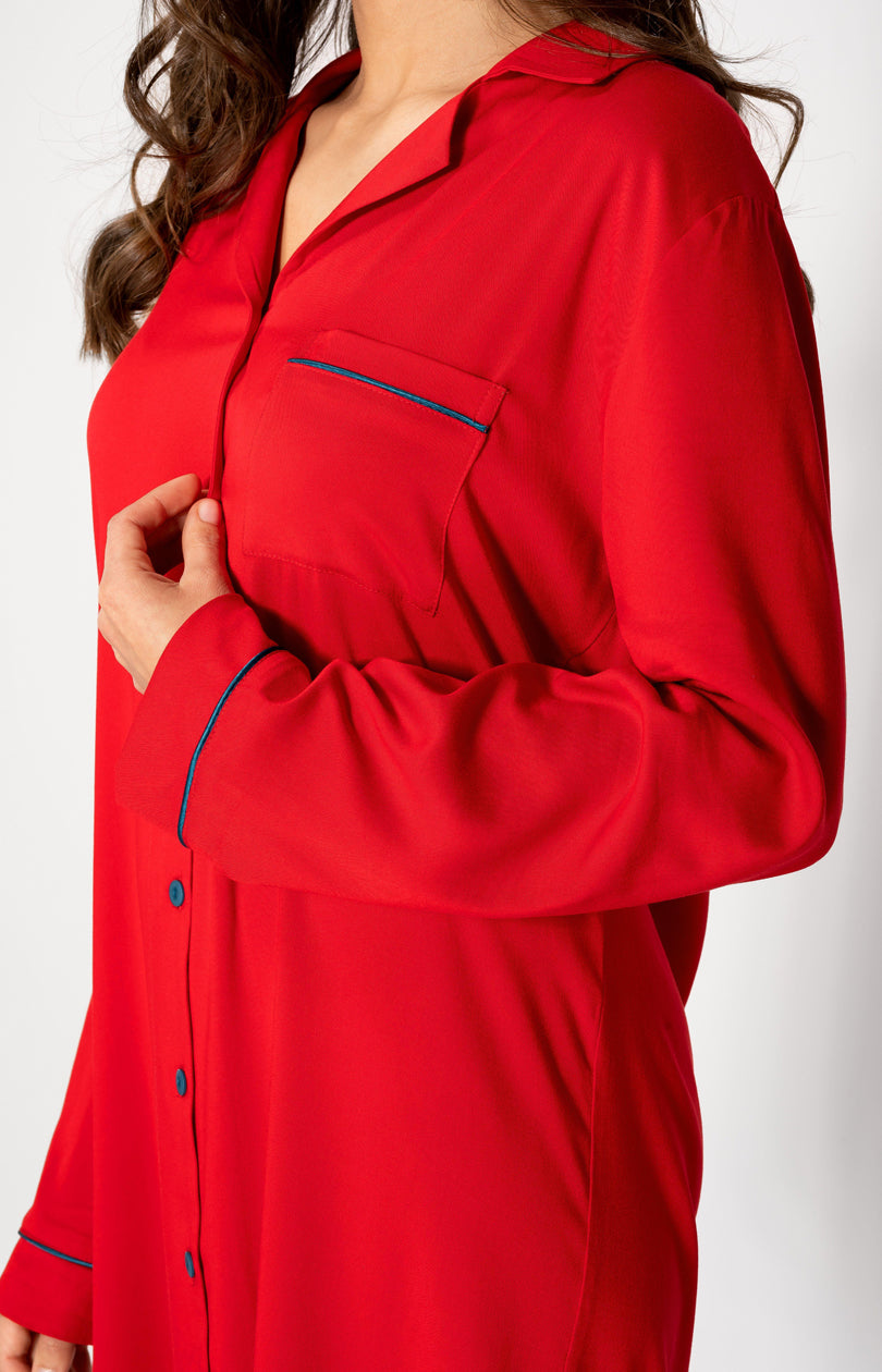 Momenti Per Me The One Red Long Sleeve Nightdress - view 4
