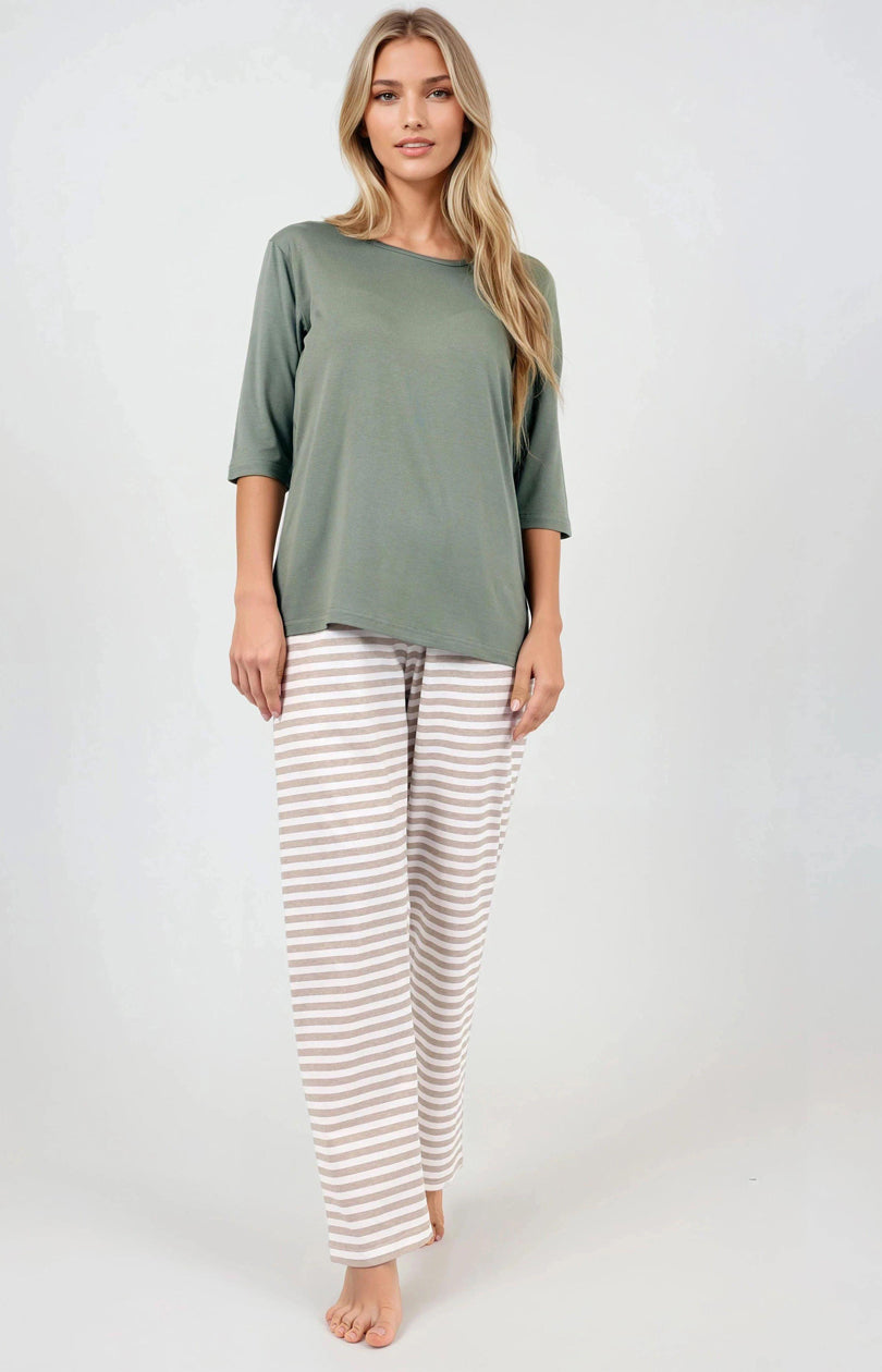 Momenti Per Me Forest Whispers Green Cotton Pyjamas - view 3
