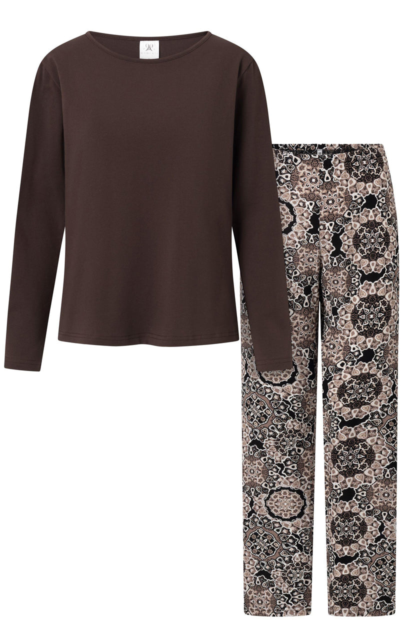 Momenti Per Me Boho Cafe Brown Cotton Pyjamas - view 3