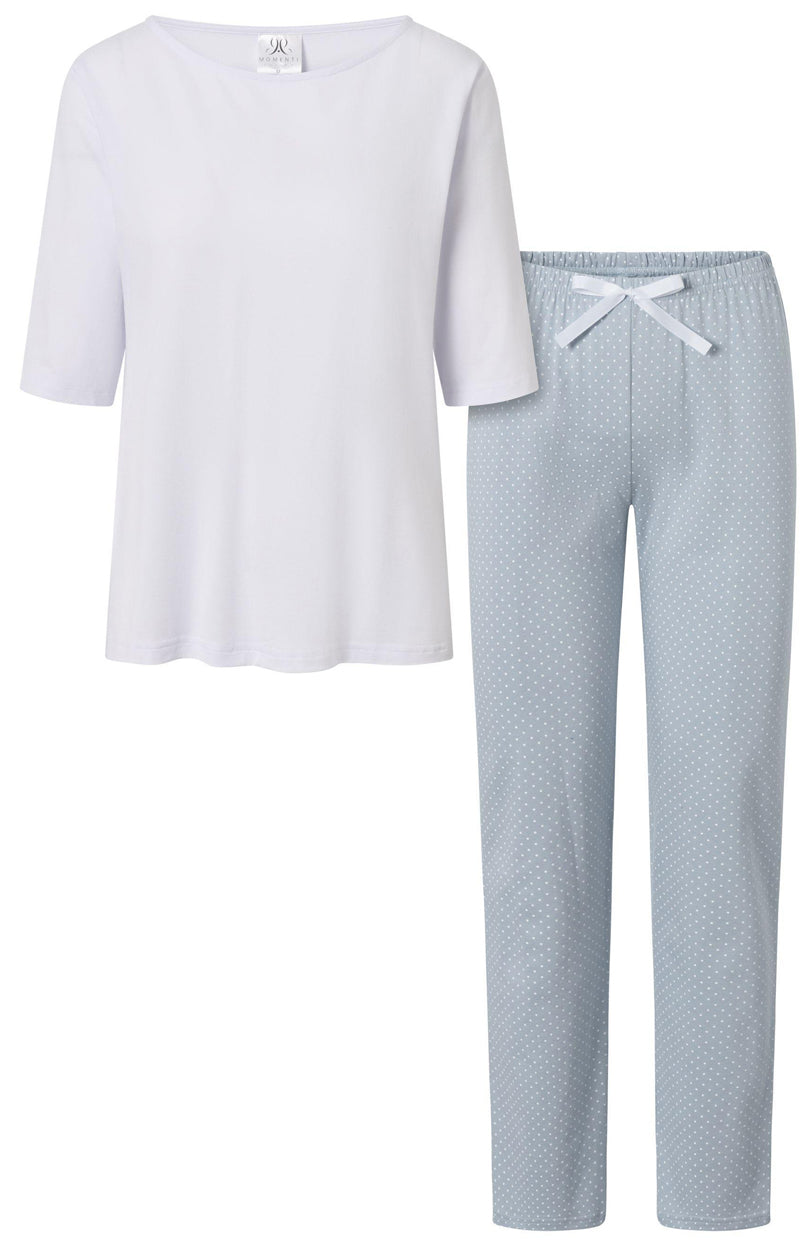 Momenti Per Me Candice Dusty Blue Cotton Pyjamas - view 3