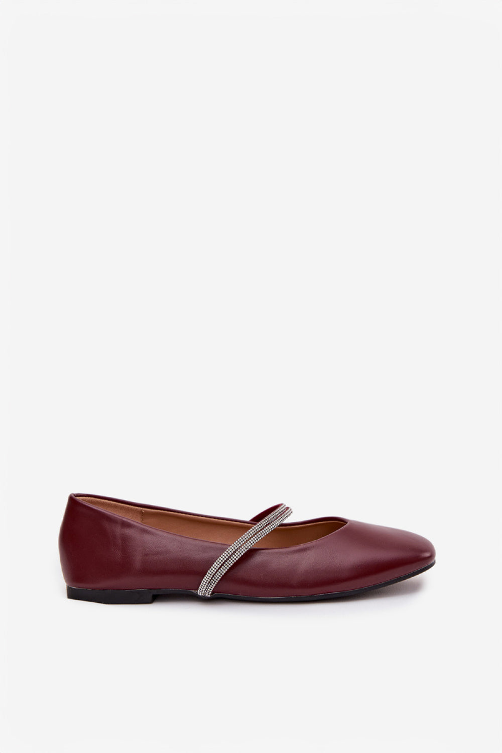 Step In Style Ilirene Burgundy Faux Leather Flat Ballet Flats - view 2